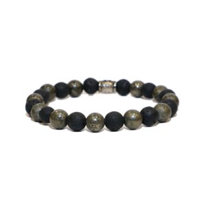 LAVA BEADS WITH PYRITE