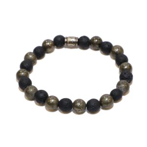 LAVA BEADS WITH PYRITE